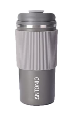 Grey Coffee Tumbler with Silicon Grip - 500ml Travel Mug